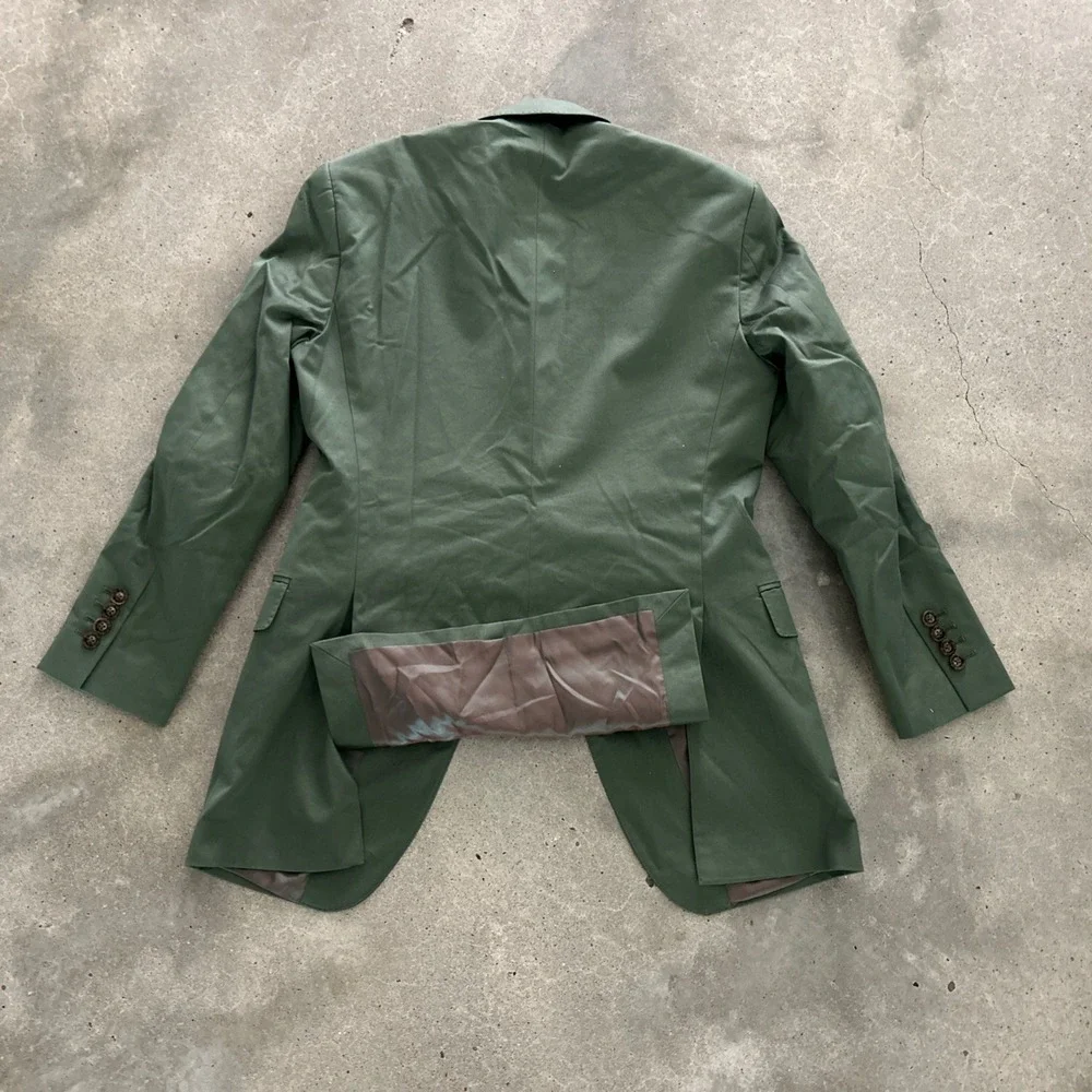INDOCHINO Green 2 Pc Suit SoHo Jacket Blazer and Newbury Cuffed Pants XS